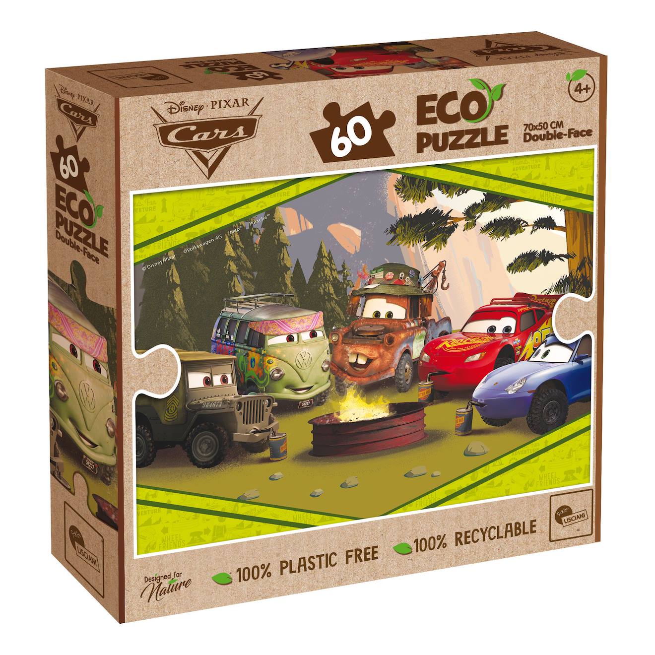Eco-puzzle 60 pièces double face Cars multicolore