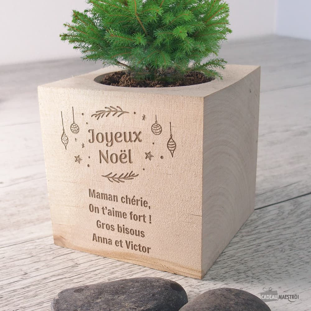 Ecocube Sapin Message de Noël à Personnaliser Sapin de Noël - Ecocube Personnalisé