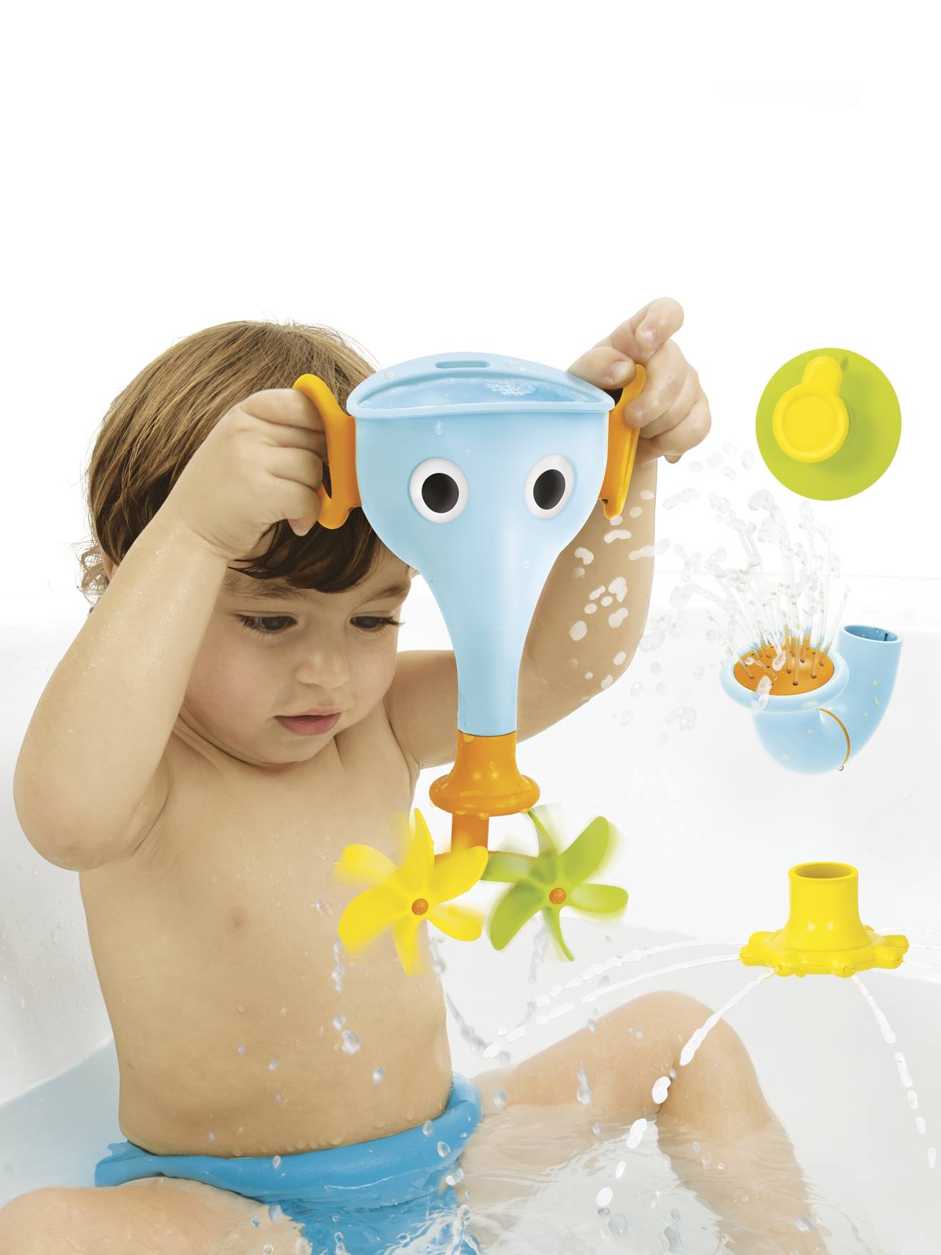 Eléphant de bain bleu