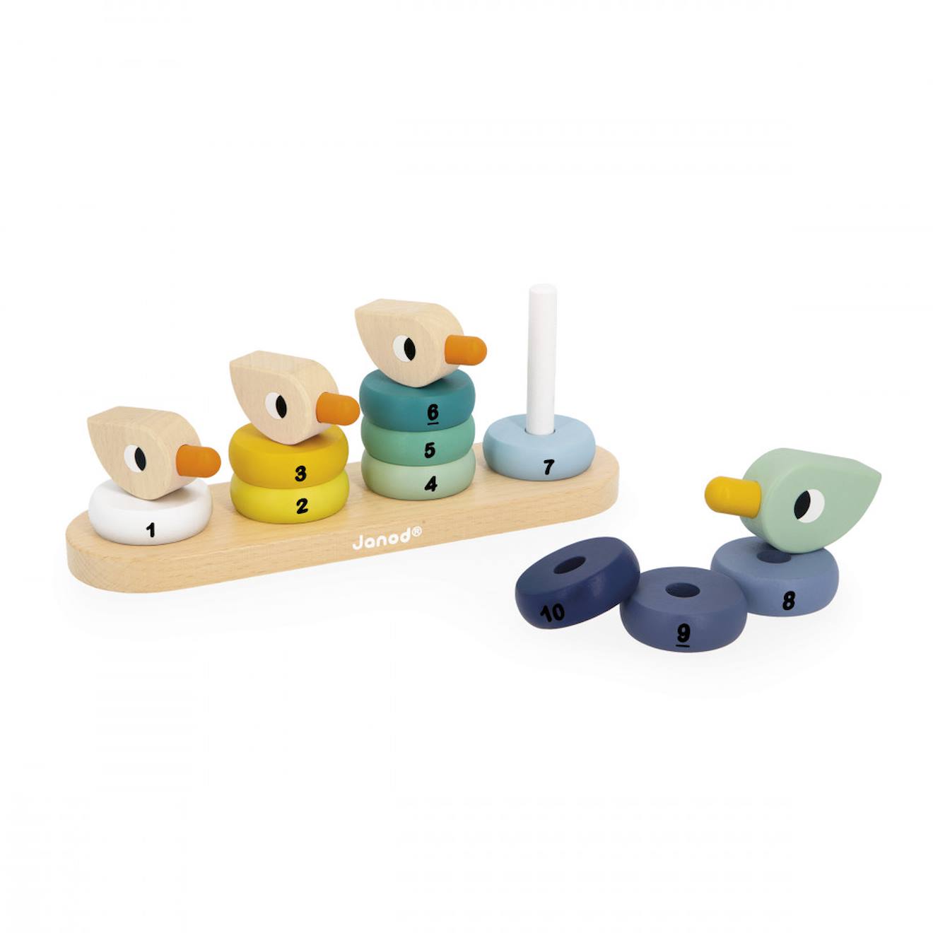 Empilable en bois canards 14 pièces multicolore