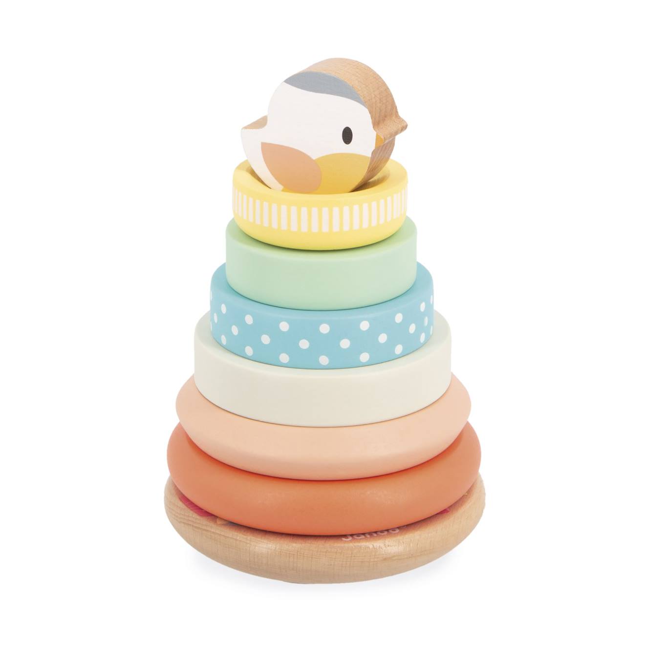 Empilable et culbuto en bois FSC - nid oiseau multicolore