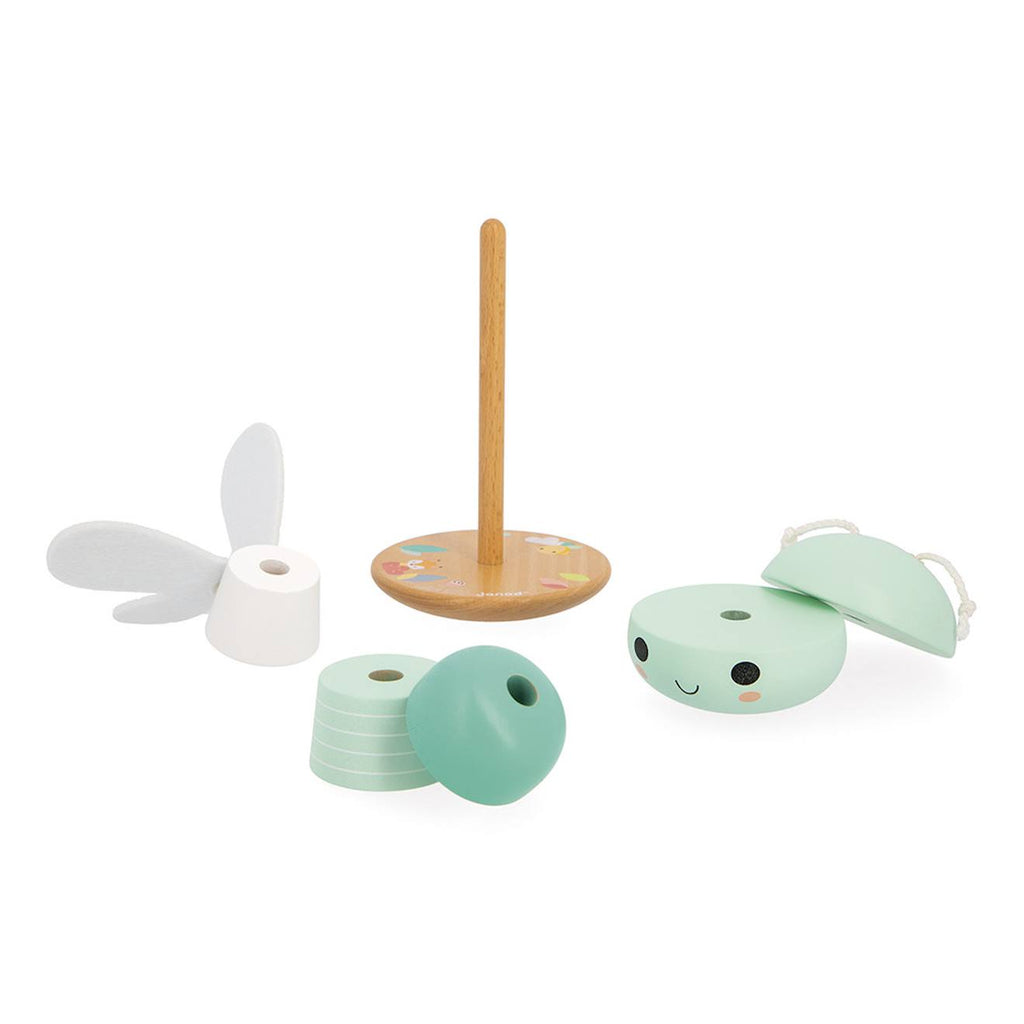 Empilable libellule en bois FSC - 5 pièces vert