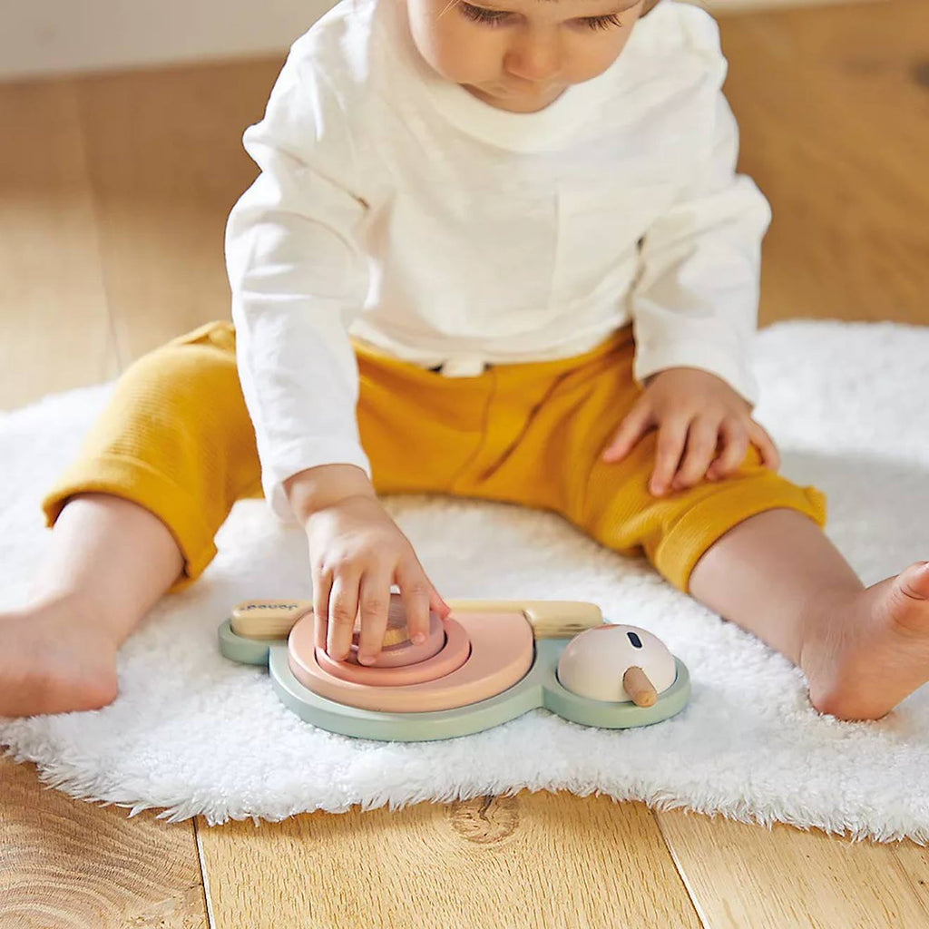 Empilable sensoriel escargot 6 pièces vert/rose