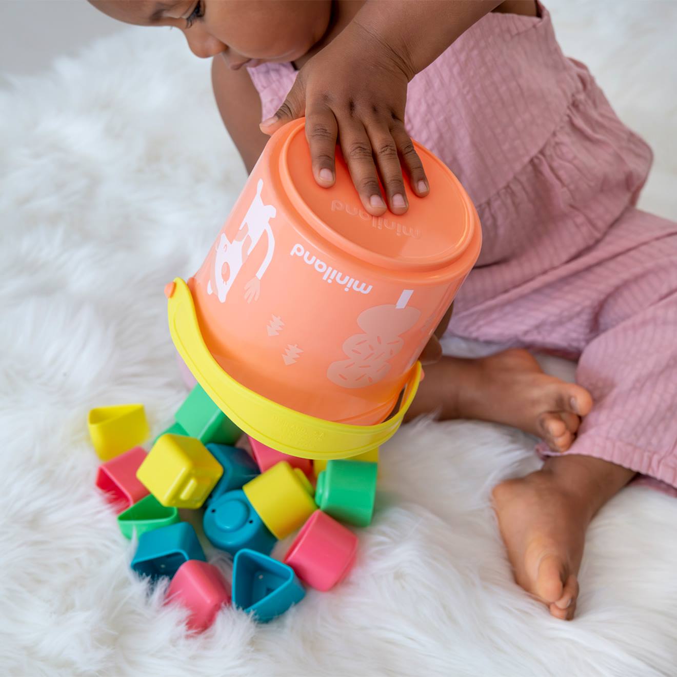Empilables pour bébés de couleur saumon multicolore