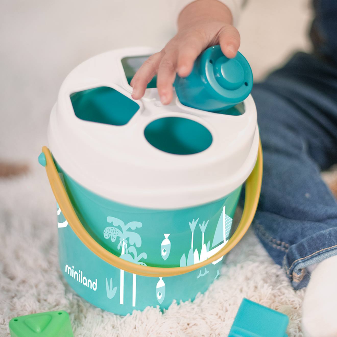 Empilables pour bébés de couleur turquoise multicolore
