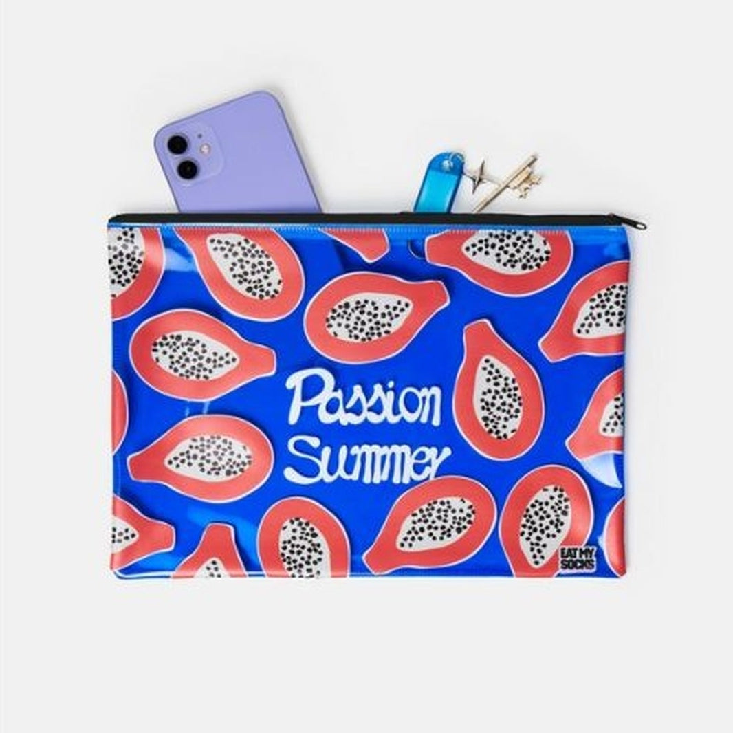 Pochette de voyage papaye zippée, vue de face