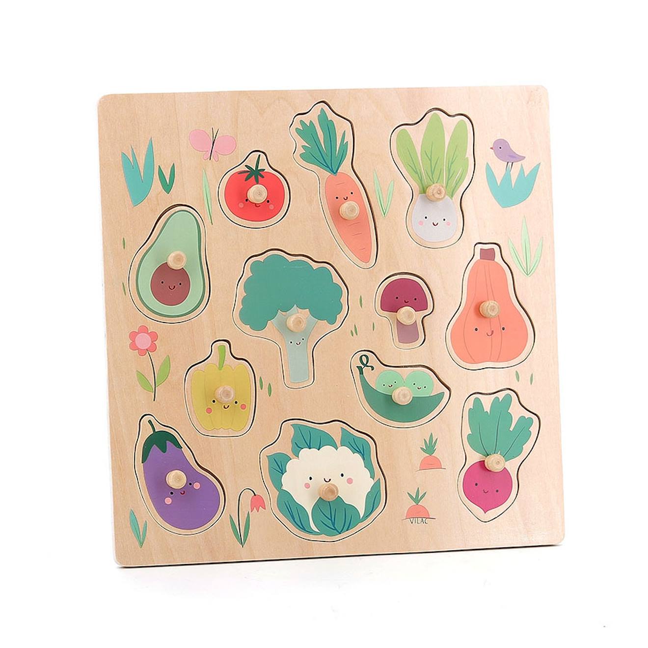 Encastrement en bois légumes du jardin beige