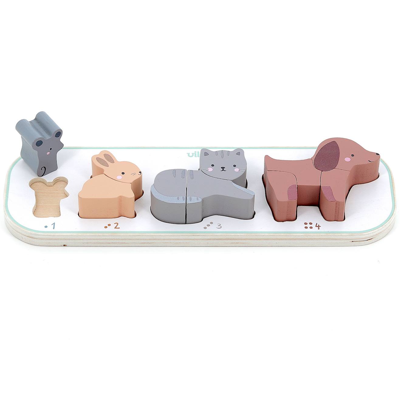 Encastrement j'apprends à compter les animaux blanc
