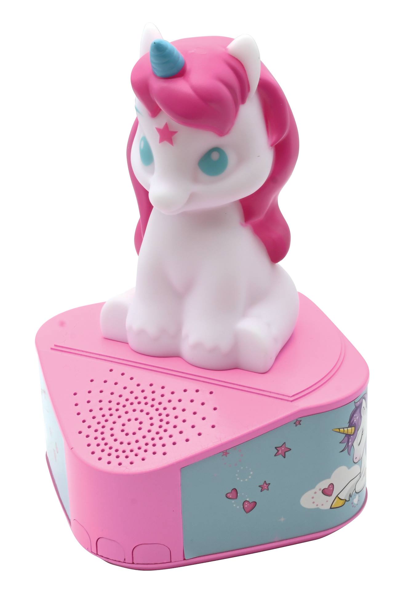 Enceinte Bluetooth avec figurine lumineuse licorne multicolore