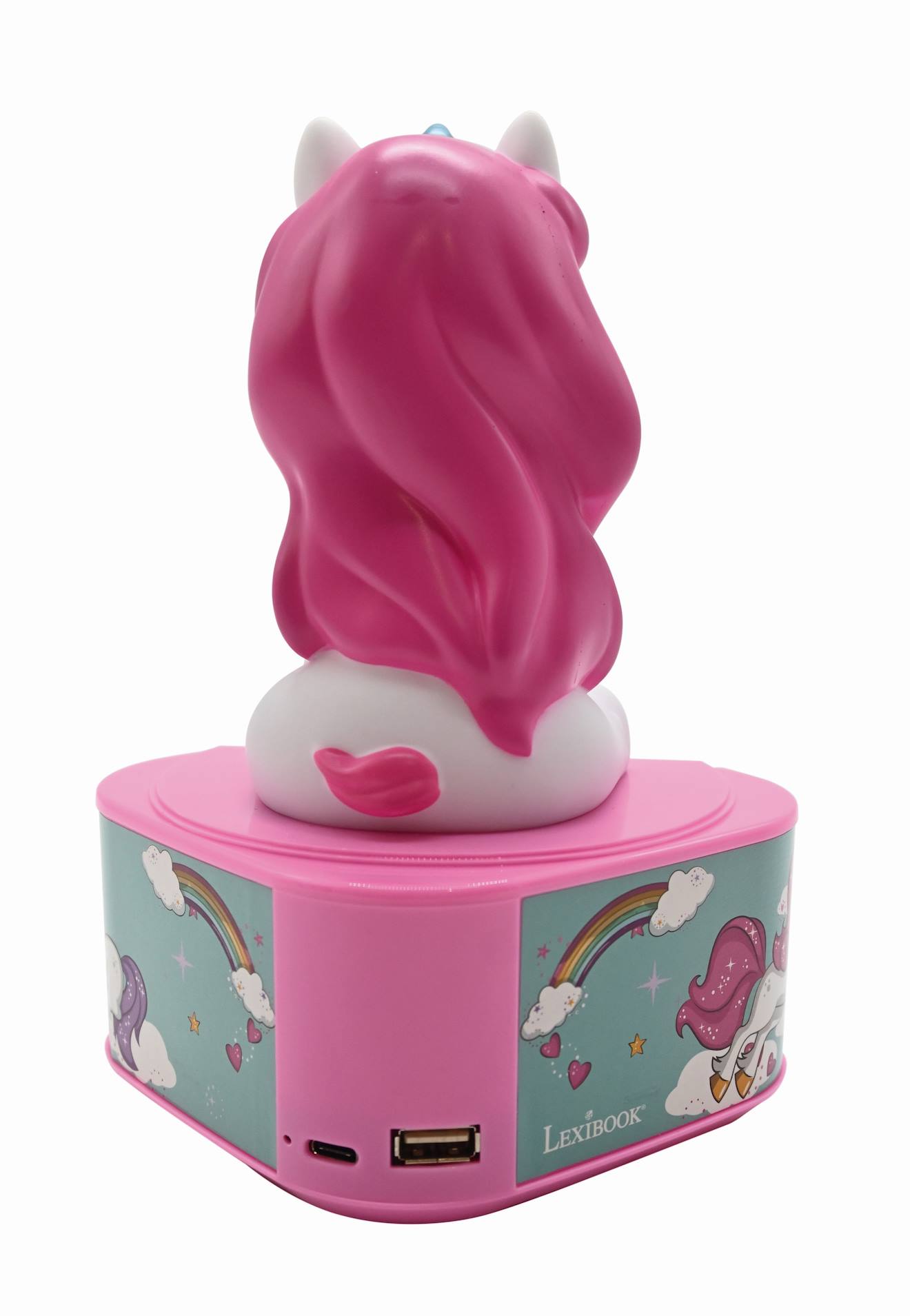 Enceinte Bluetooth avec figurine lumineuse licorne multicolore