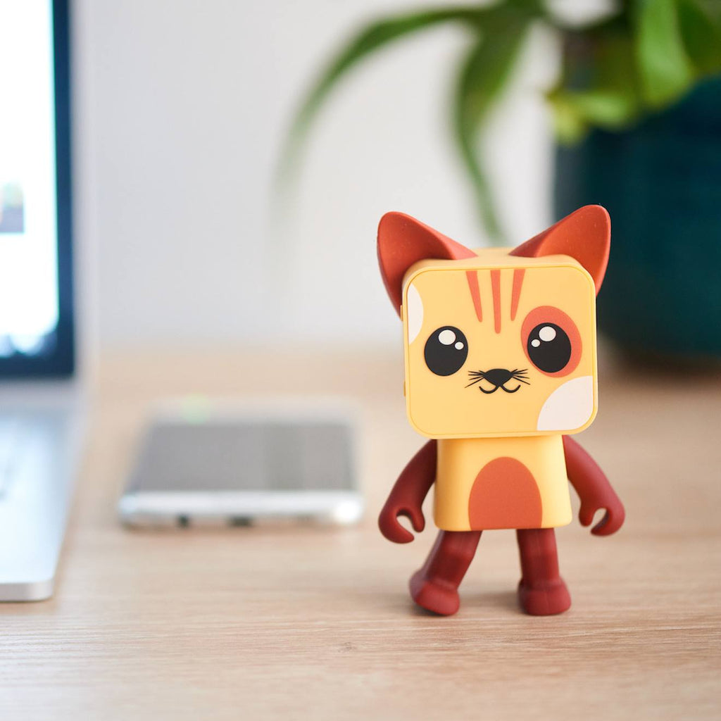 Enceinte Bluetooth dancing animal chat - 3w jaune, marron, orange