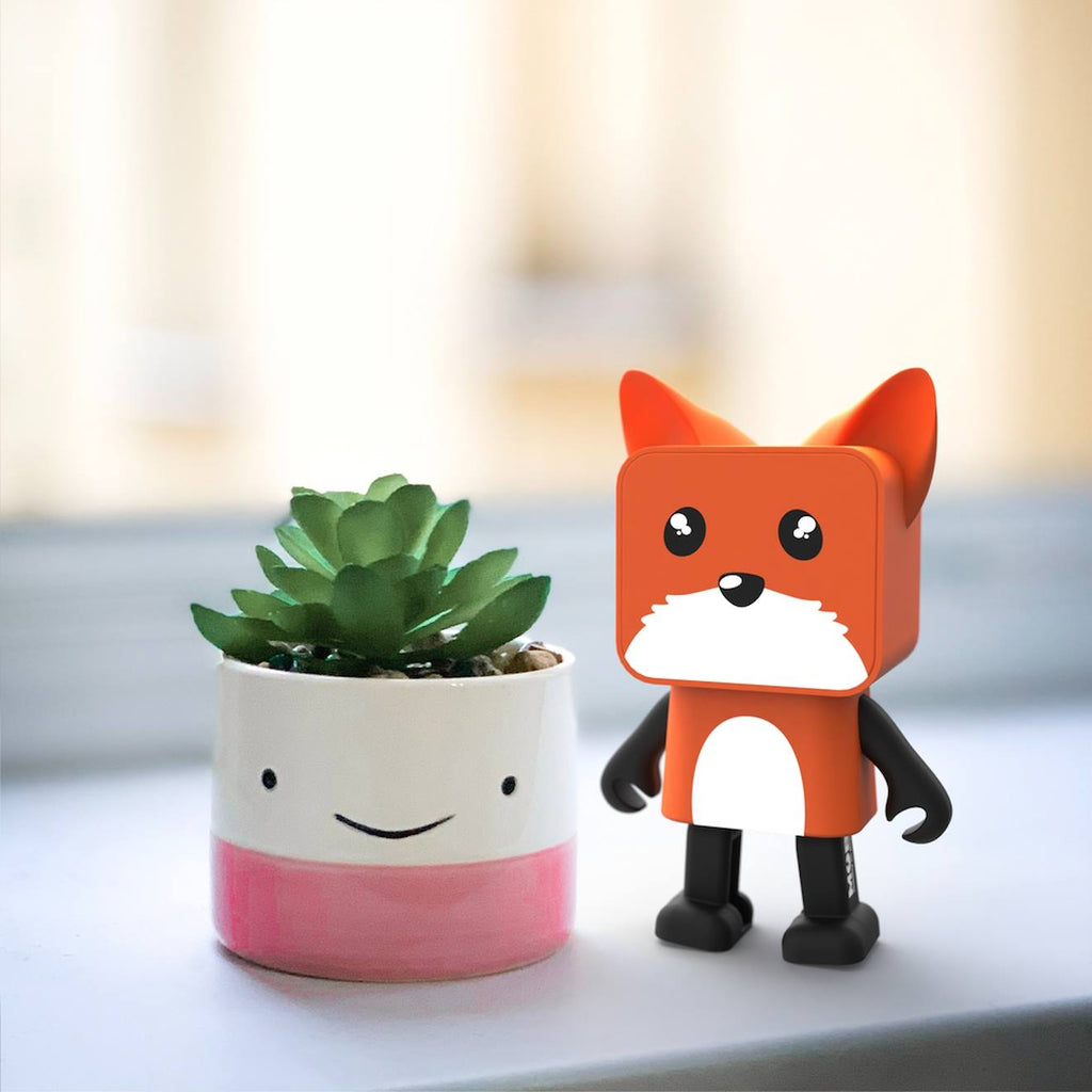 Enceinte Bluetooth dancing animal renard orange, blanc, noir
