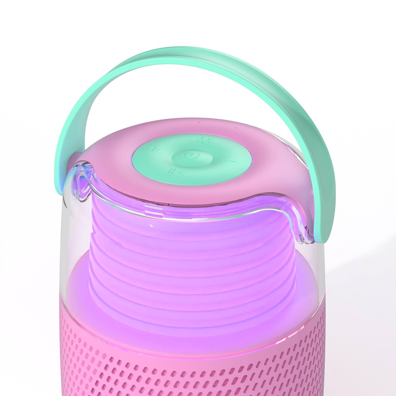 Enceinte Bluetooth karaoké avec micro changeur de voix rose