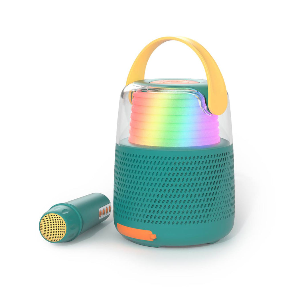 Enceinte Bluetooth karaoké avec micro changeur de voix vert