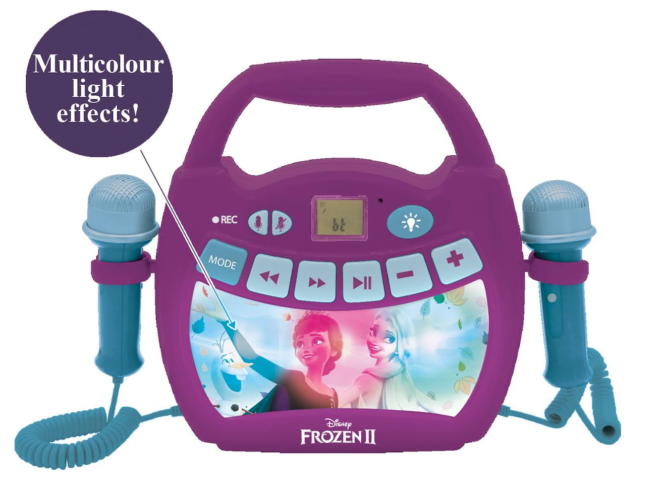 Enceinte Bluetooth La Reine des Neiges avec micros multicolore
