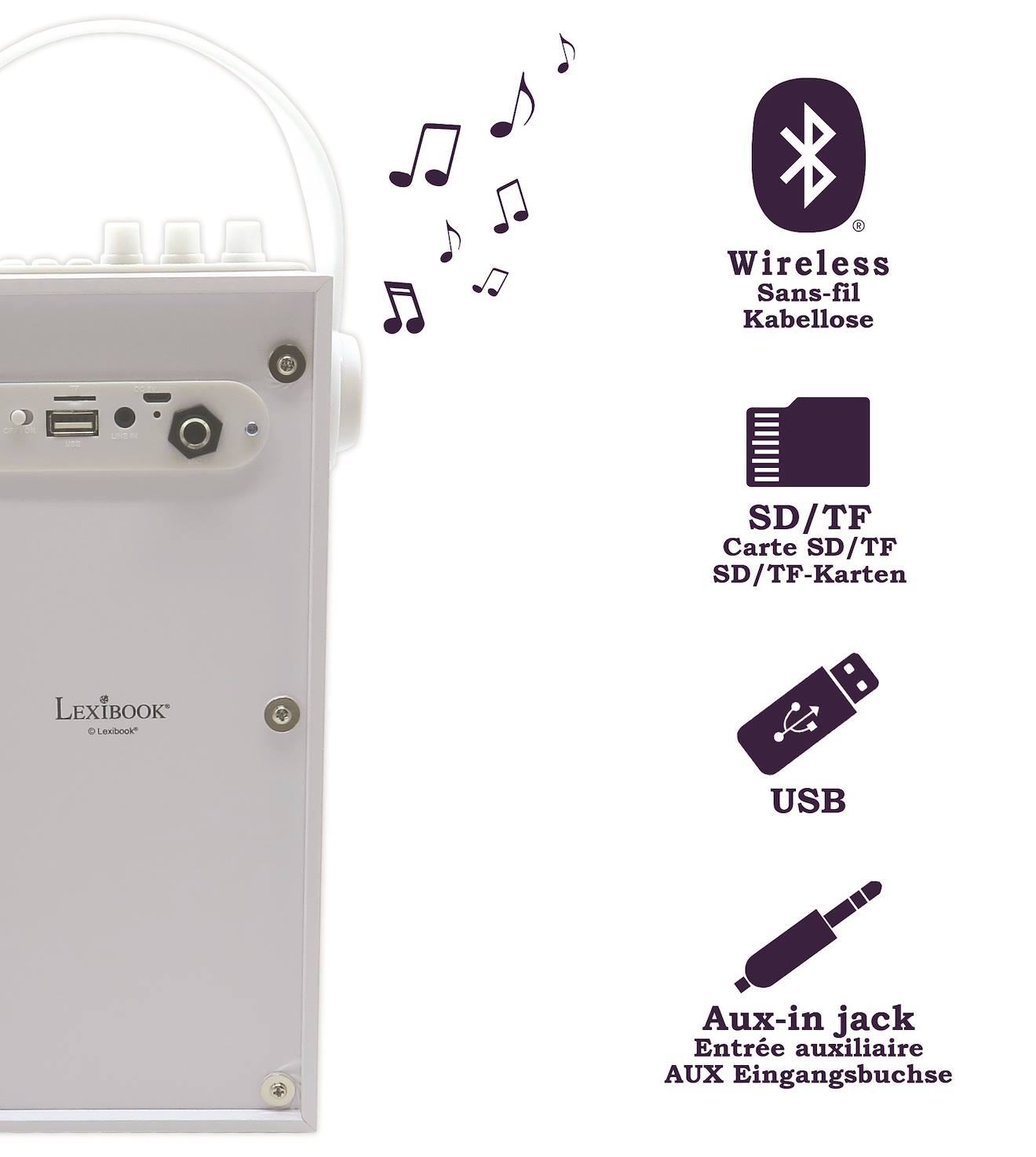 Enceinte Bluetooth portable avec micro et effets lumineux iparty multicolore