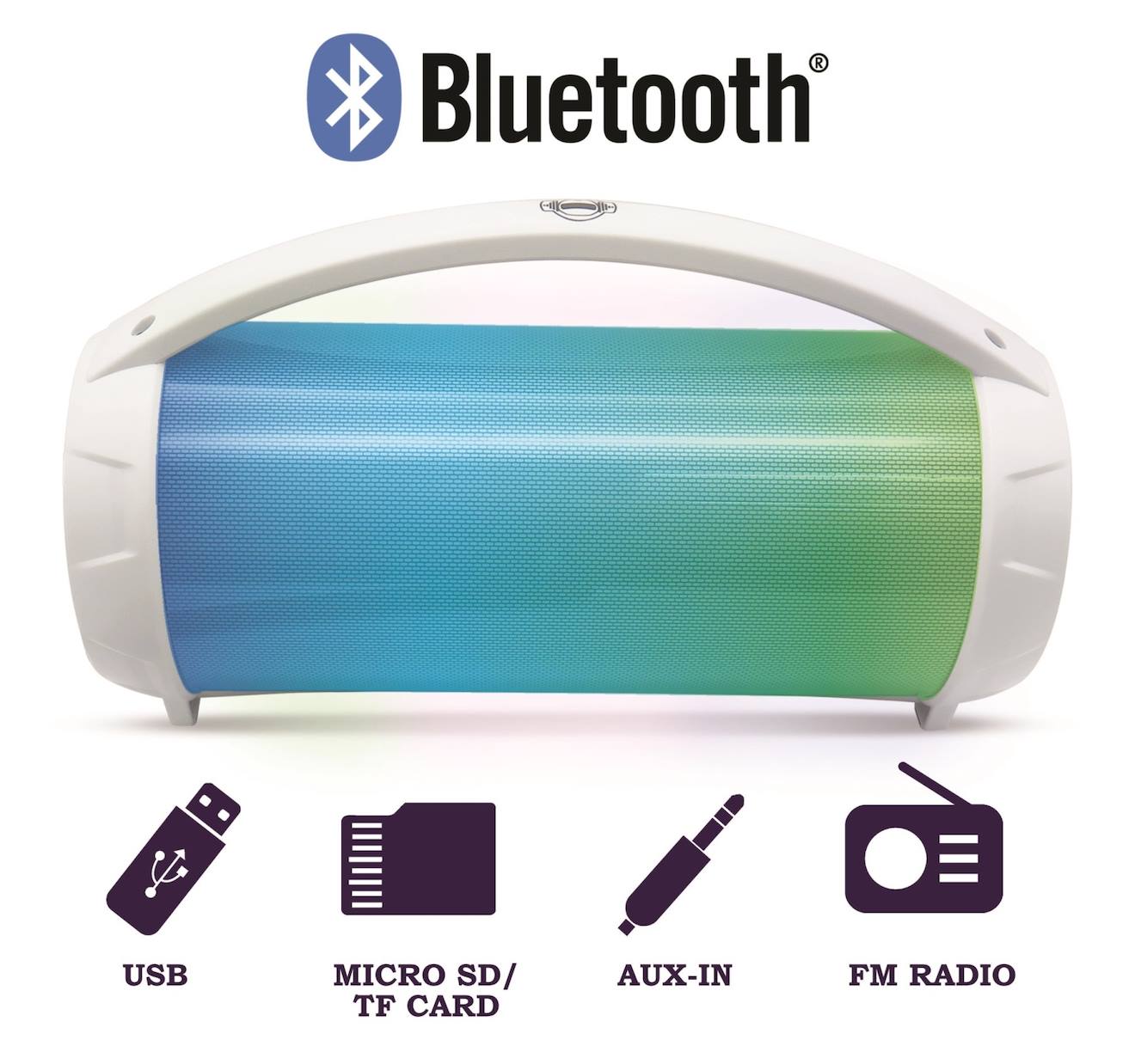 Enceinte Bluetooth sans-fil lumineuse avec micro iparty multicolore