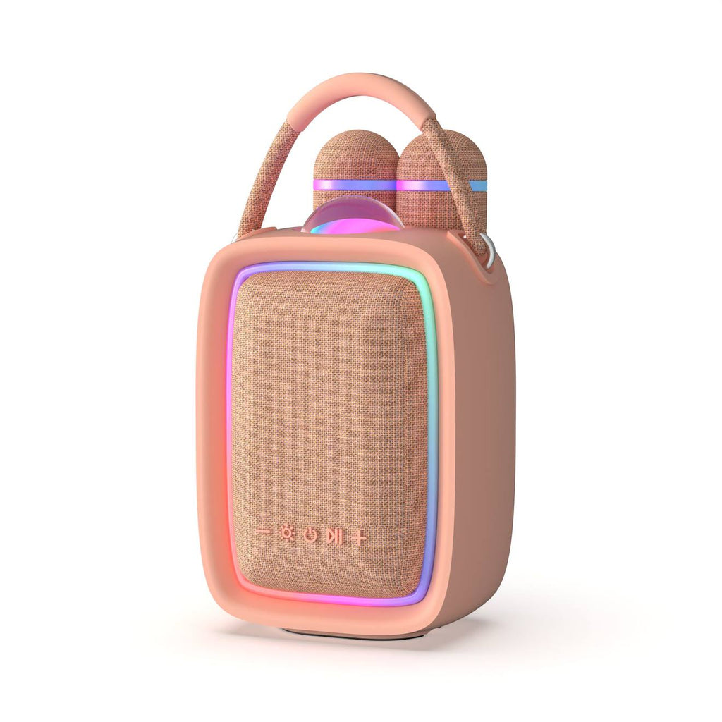 Enceinte & karaoké lumineuse - singy party rose
