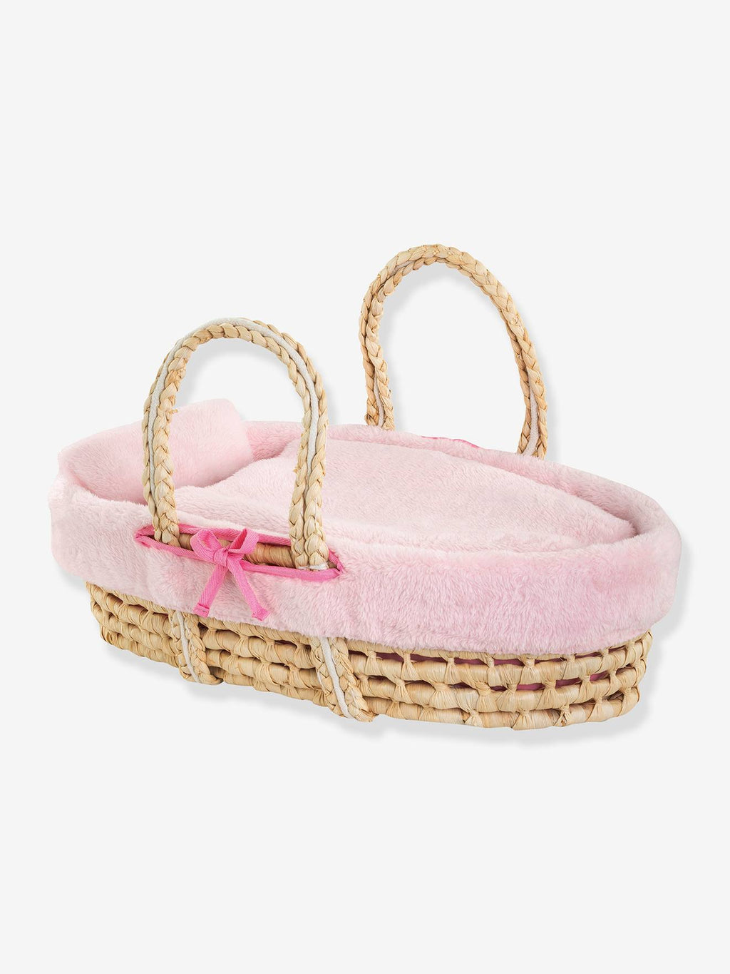 Ensemble couffin peluche pour poupon 36/42 cm rose