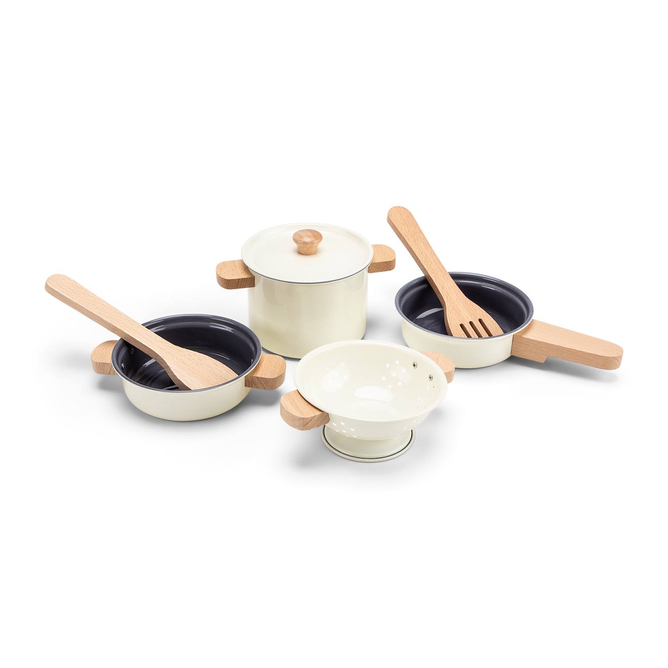 Ensemble de casseroles en métal blanc