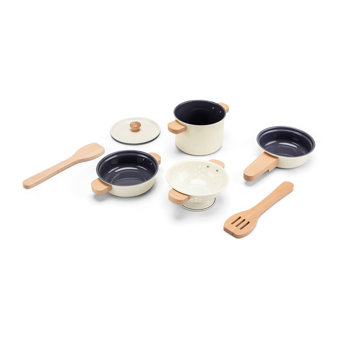 Ensemble de casseroles en métal blanc