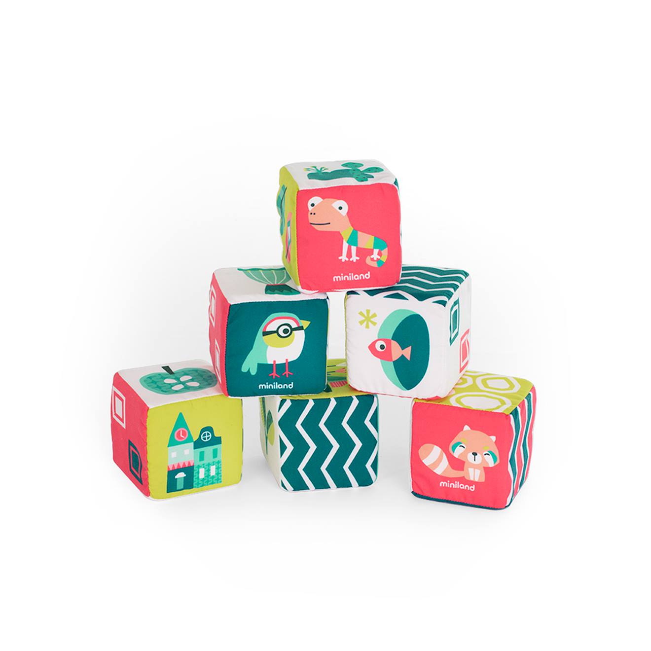 Ensemble de cubes doux avec hochet pour bébés multicolore