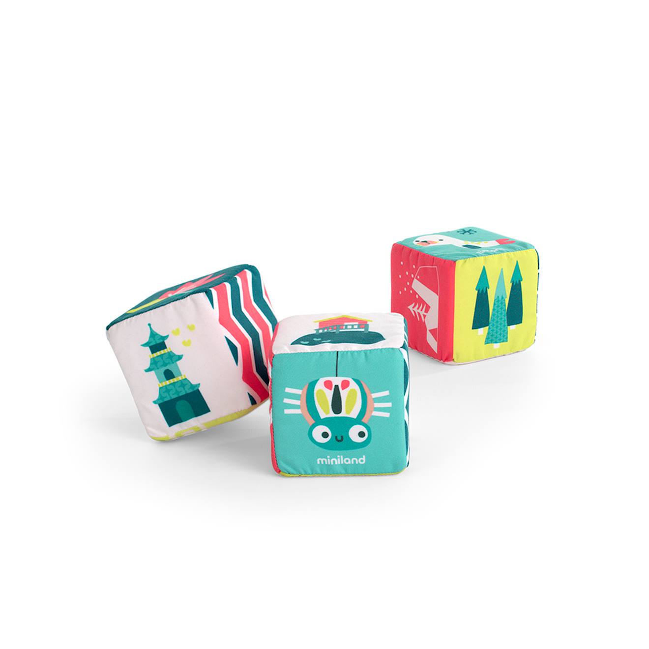 Ensemble de cubes doux avec hochet pour bébés multicolore