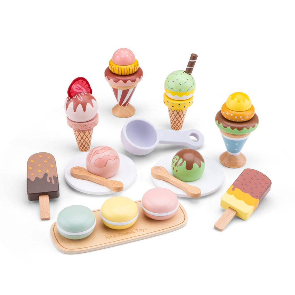 Ensemble de glacés en bois 25 pièces blanc