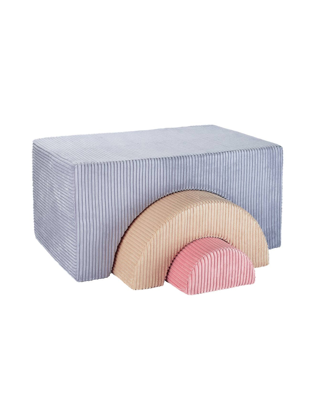 Ensemble de jeu enfant - arc-en-ciel - pouf velours côtelé blueberry blue