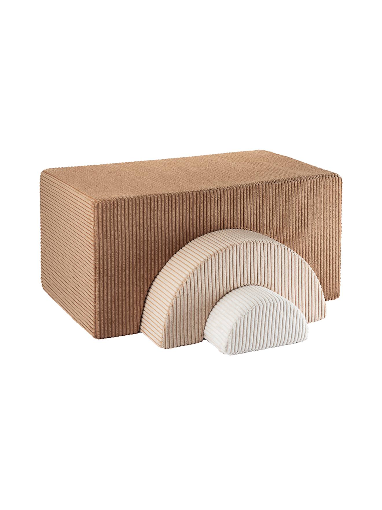 Ensemble de jeu enfant - arc-en-ciel - pouf velours côtelé toffee