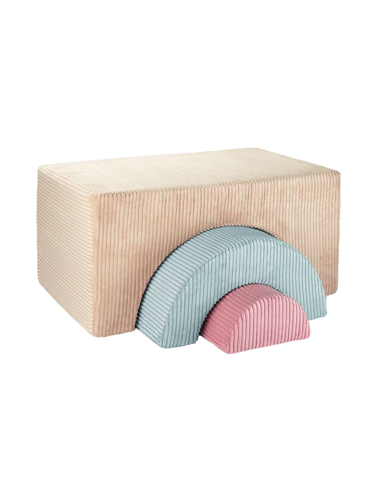 Ensemble de jeu enfant - arc-en-ciel - pouf velours côtelé brown sugar