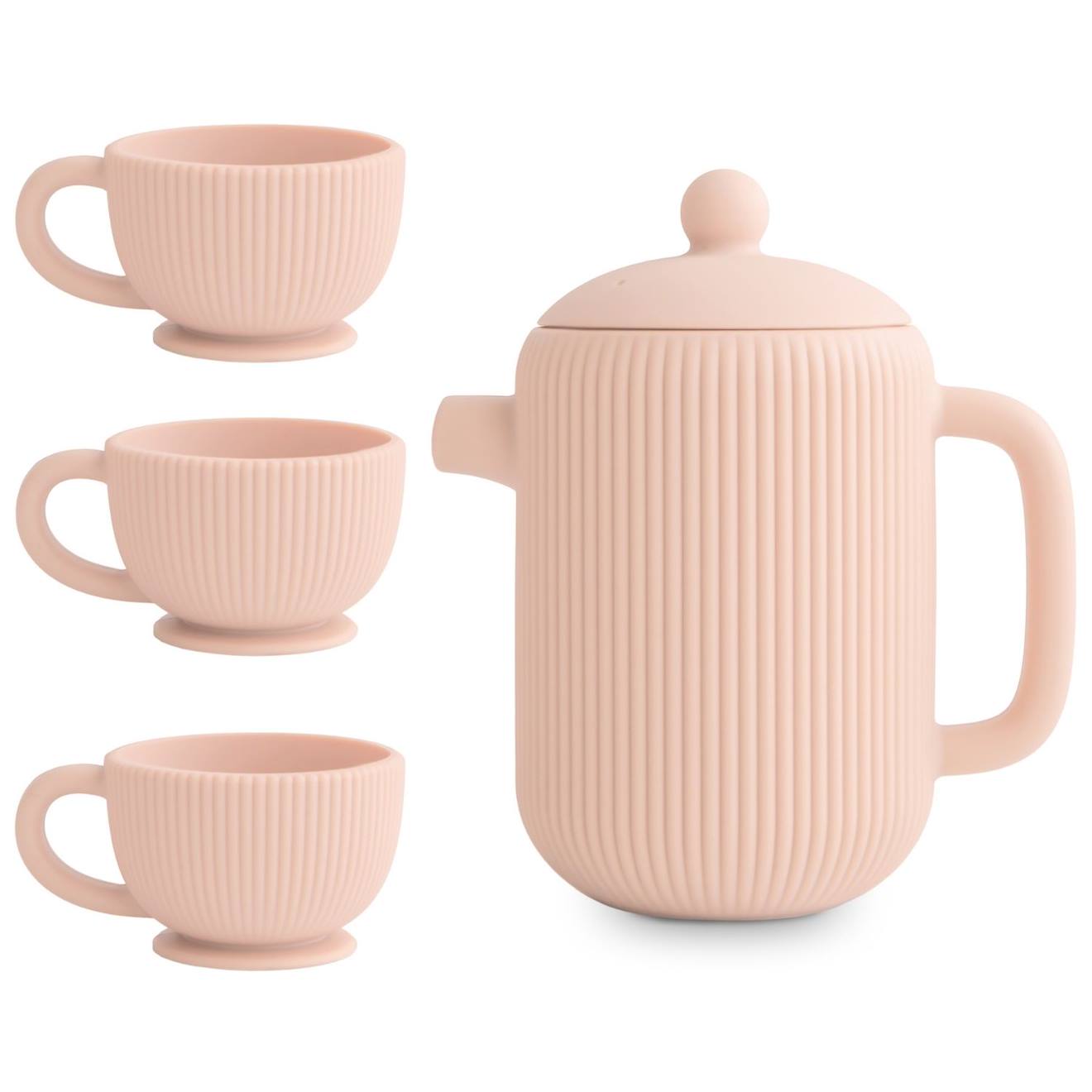Ensemble de jeu thé en silicone cambridge blue (4 pièces) rose