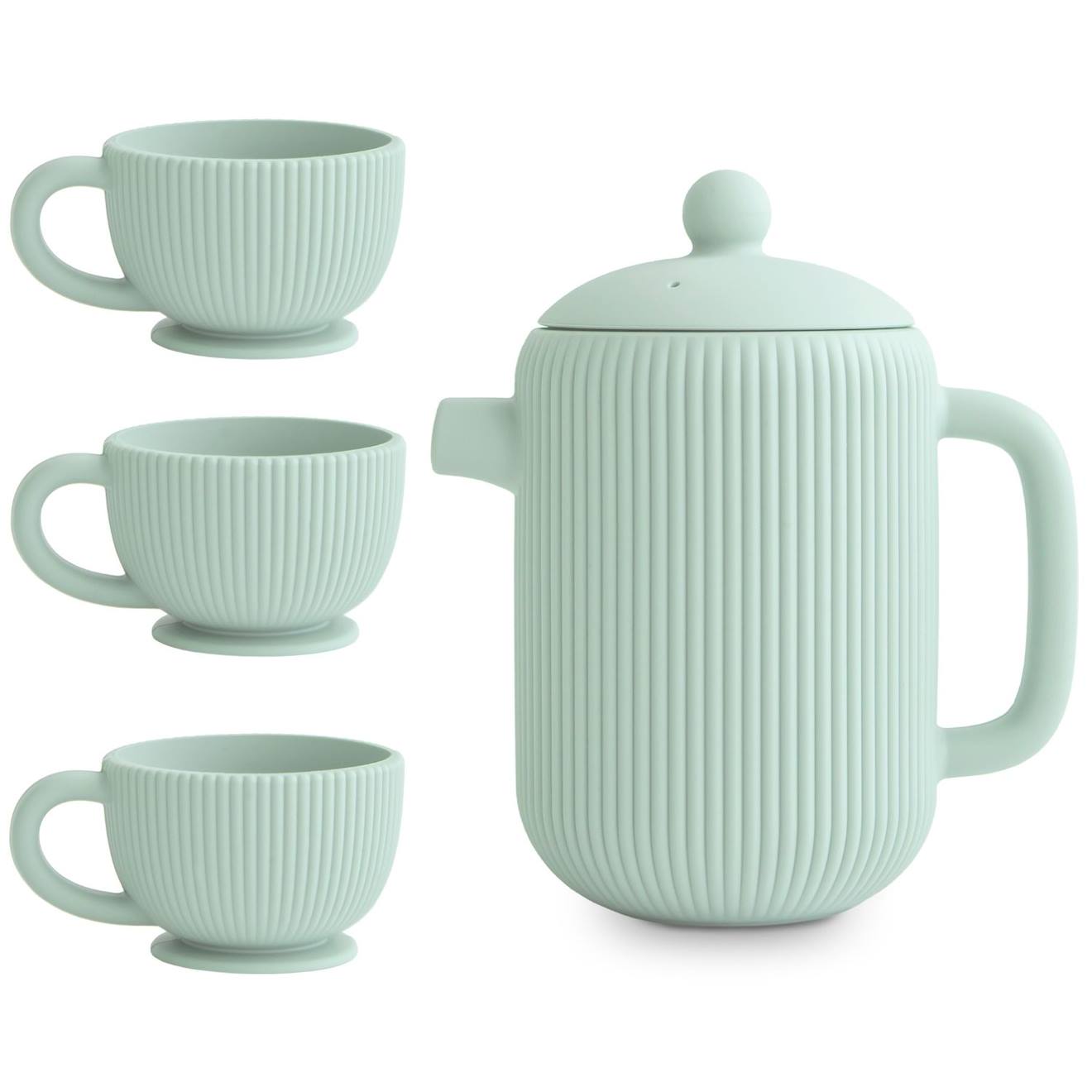 Ensemble de jeu thé en silicone cambridge blue (4 pièces) bleu