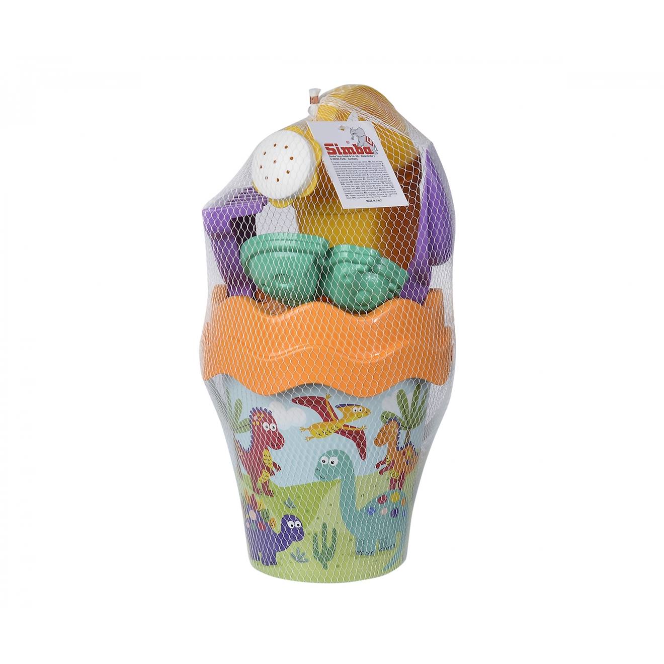 Ensemble de seaux dino multicolore