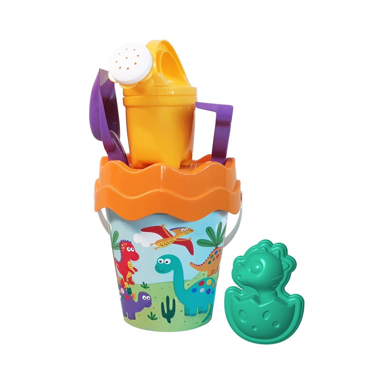 Ensemble de seaux dino multicolore