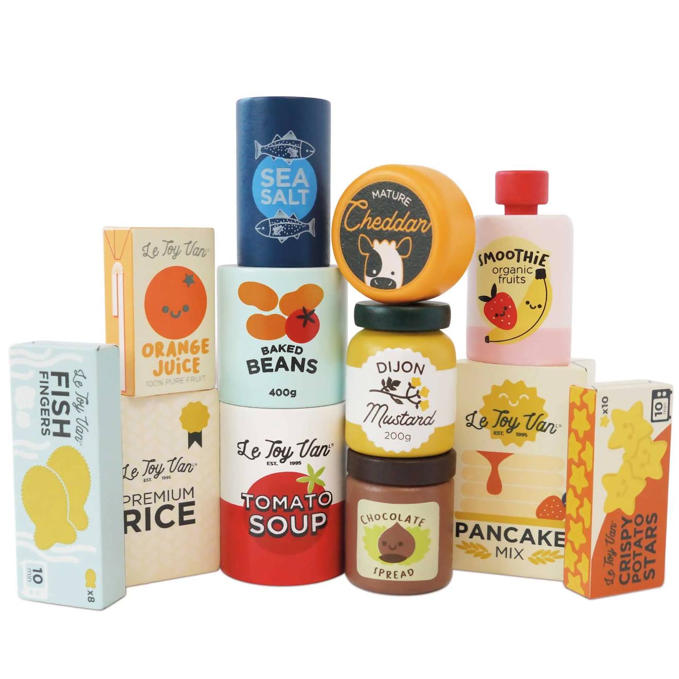 Ensemble d'épicerie du quotidien blanc