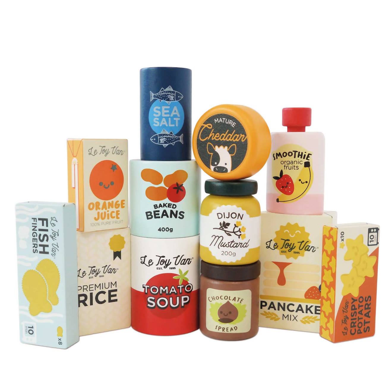 Ensemble d'épicerie du quotidien blanc