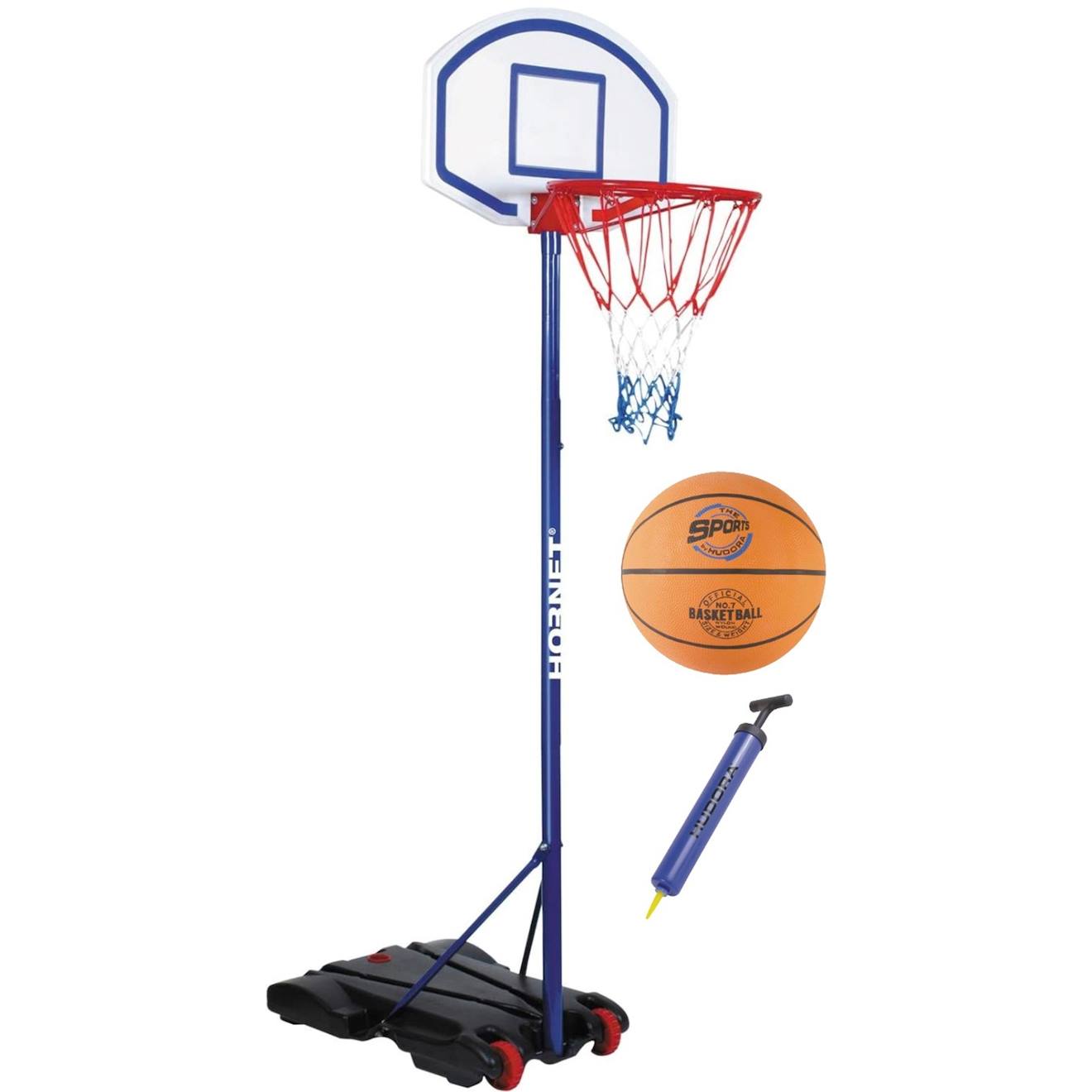 Ensemble panier de basket hornet 205 ballon et pompe multicolore