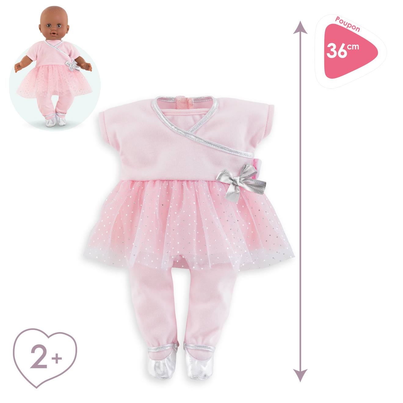 Ensemble sport danse pour poupon 36 cm multicolore