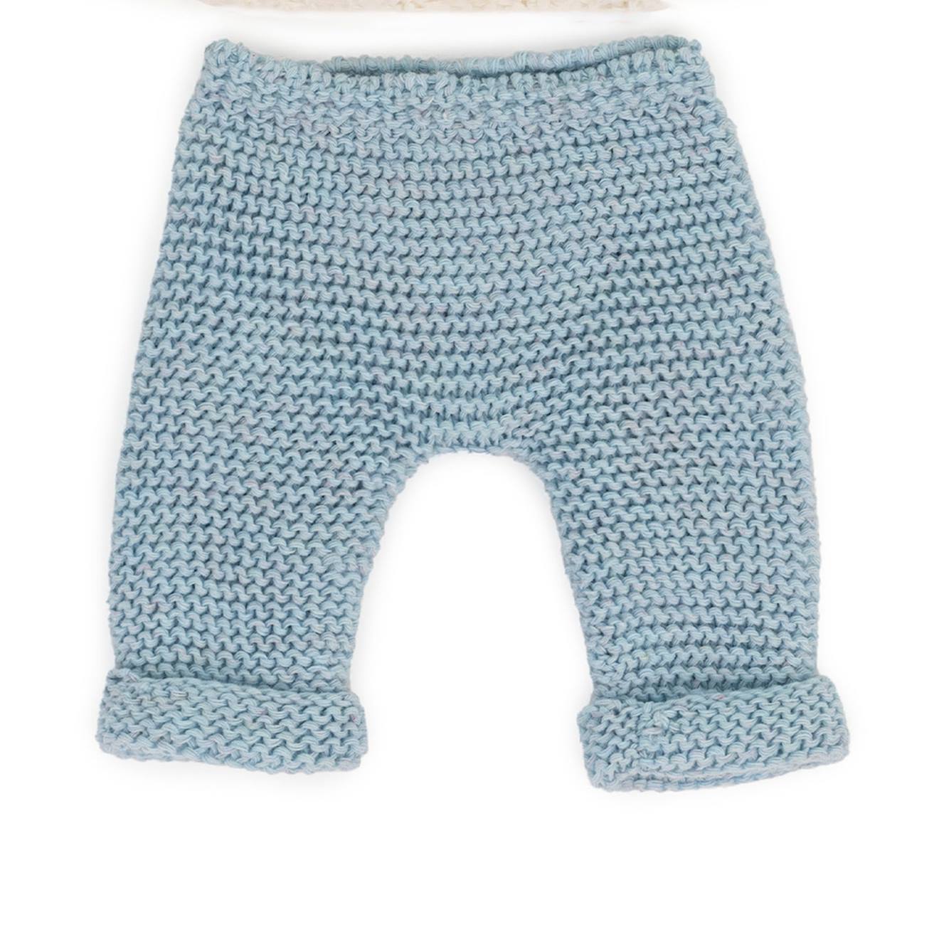 Ensemble tricoté 21cm - pull et pantalon bleu