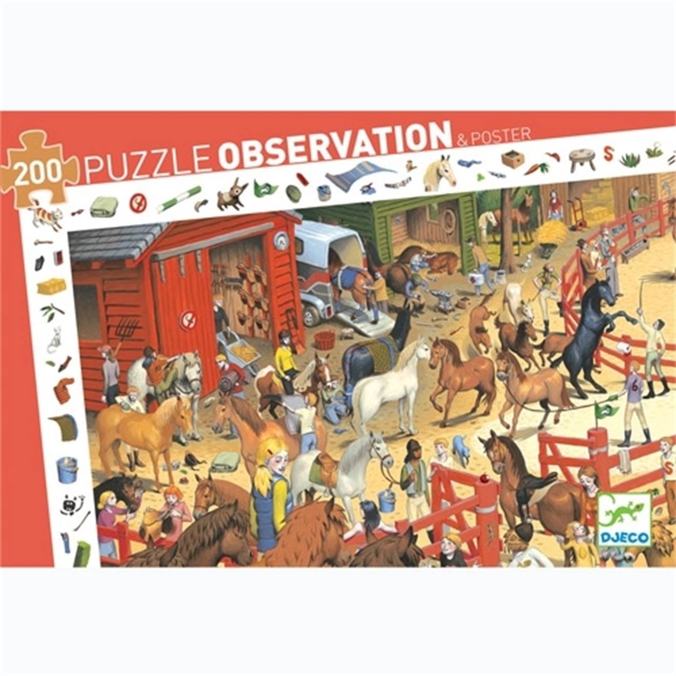 Équitation puzzle observation 200 pièces multicolore