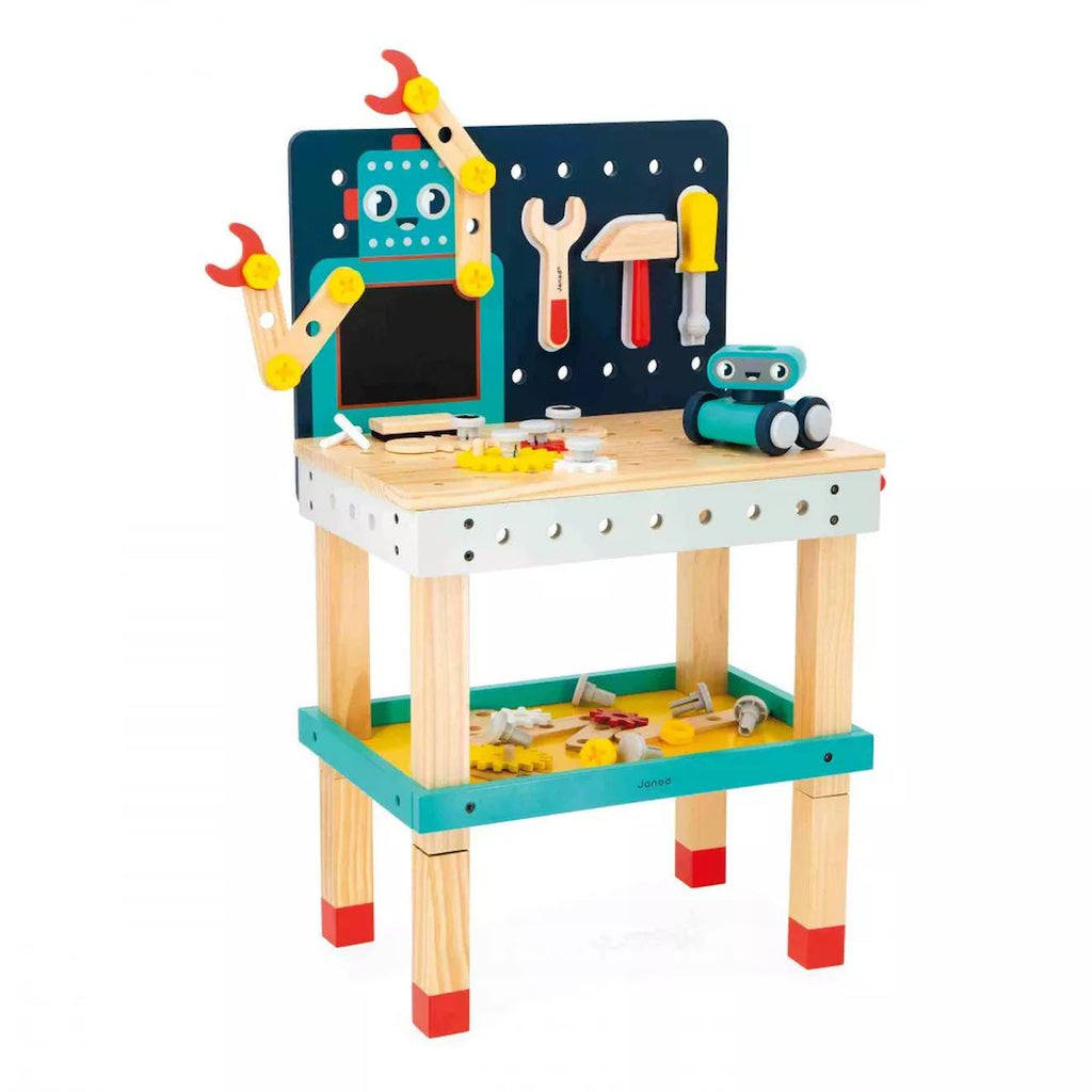 Établi en bois FSC robot multicolore