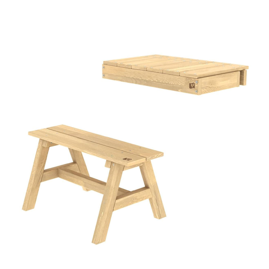 Étagère + banc maisonnette bois FSC marron