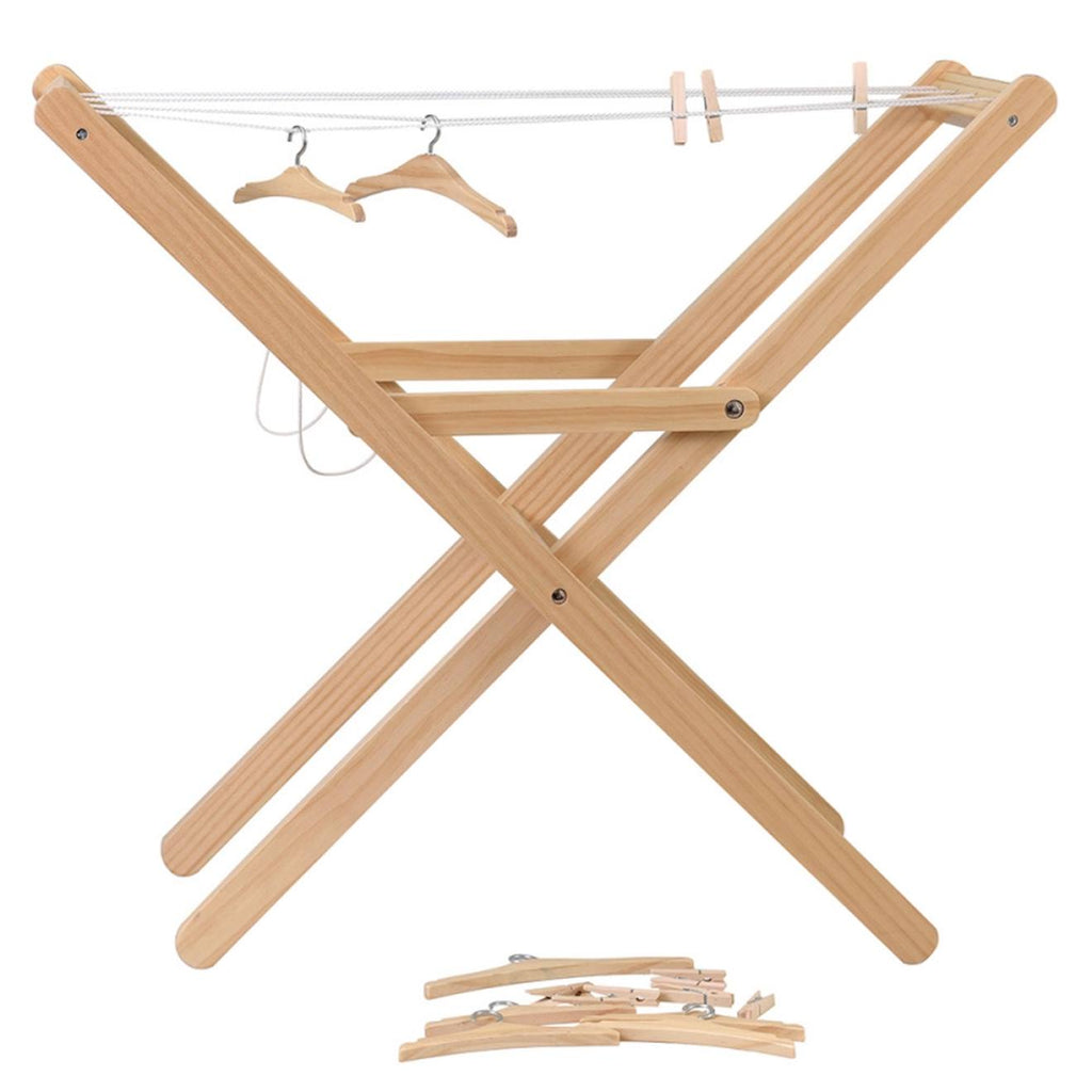 Étendoir avec pinces et cintres beige