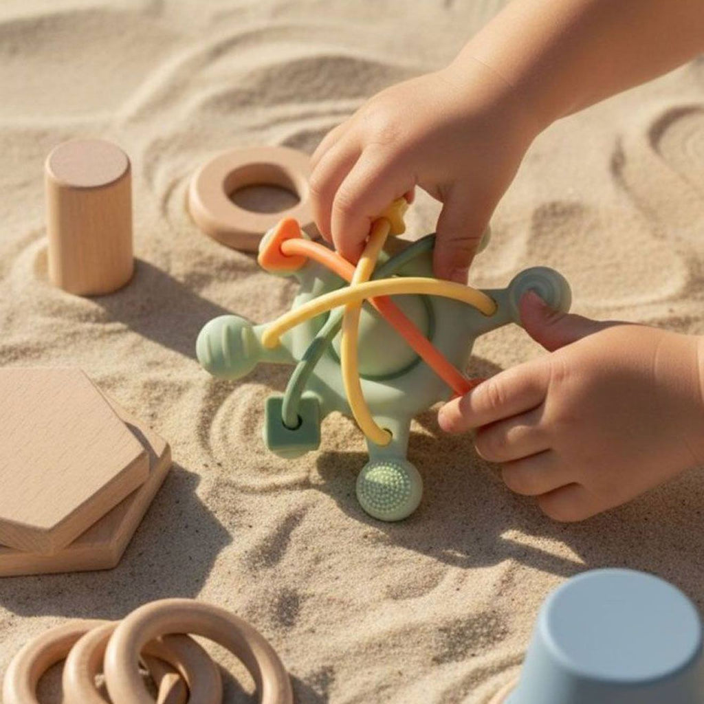 Étoile sensorielle en silicone vert