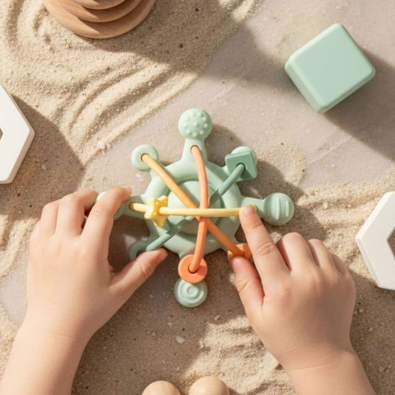 Étoile sensorielle en silicone vert