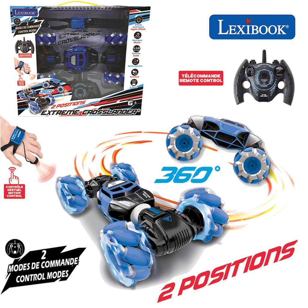 Extreme crosslander - voiture télécommandée tout-terrain rechargeable bleu