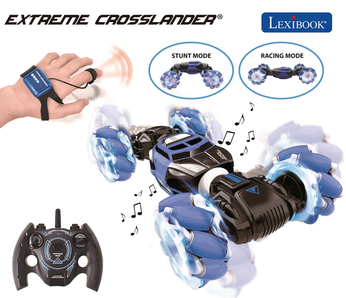 Extreme crosslander - voiture télécommandée tout-terrain rechargeable bleu