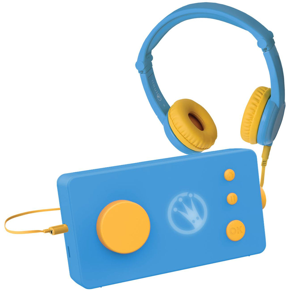 Fabrique à histoires – version voyage avec casque assorti bleu