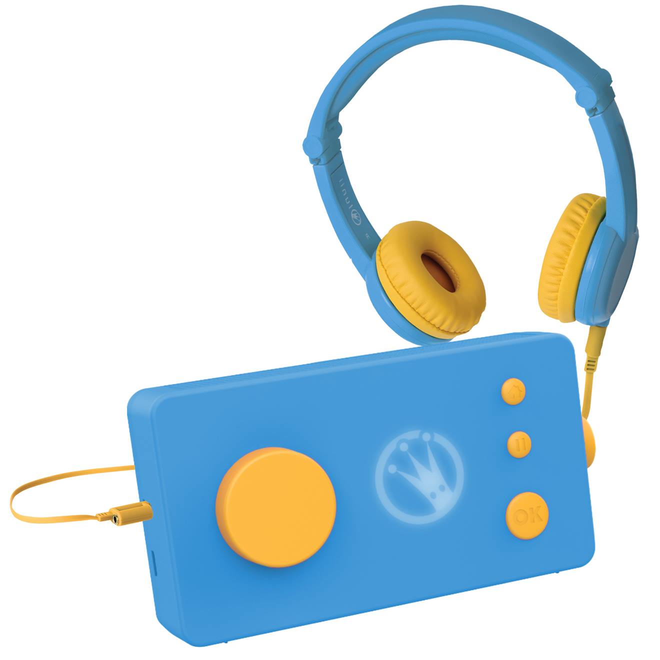 Fabrique à histoires – version voyage avec casque assorti bleu